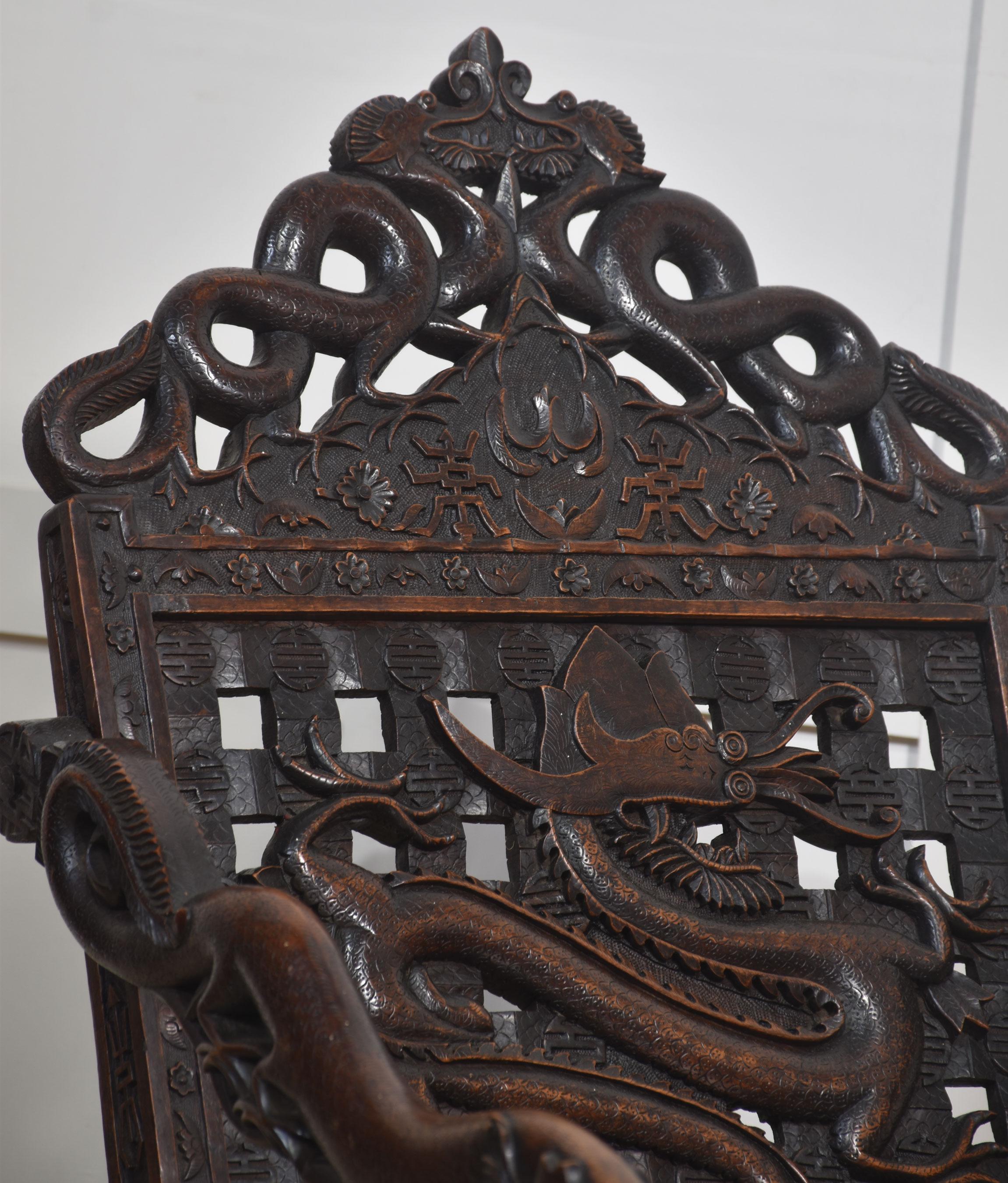 Pair of 19th century Chinese folding armchairs In Good Condition For Sale In Cheshire, GB