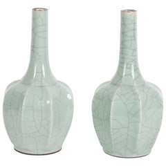 Pair of 19th Century Chinese Guan Type Vases