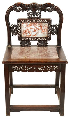 Pair of 19th Century Chinese Hardwood Side Chairs