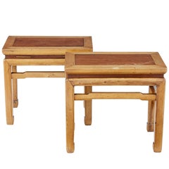 chinese stools Pair of 19th Century Chinese Hardwood Stools