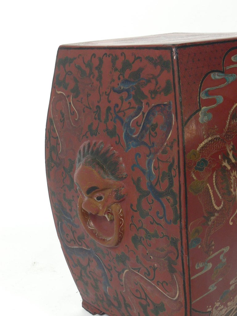 Pair of 19th Century Chinese Lacquered Garden Stools or End Tables In Good Condition For Sale In Atlanta, GA