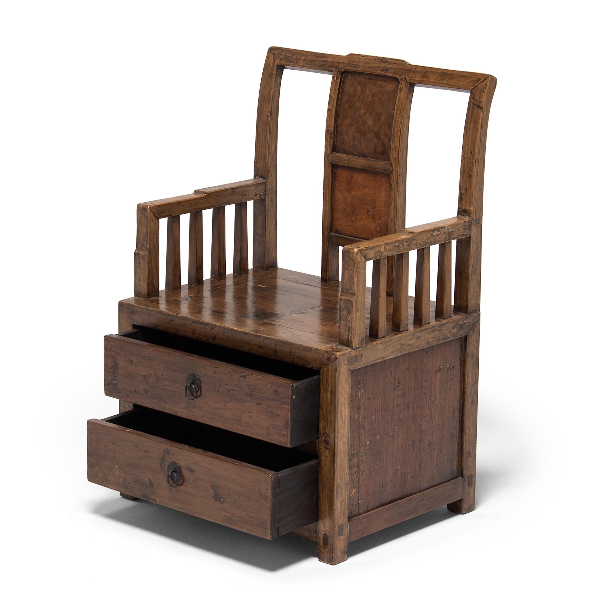 Paar chinesische Händler-Sessel mit Wurzelholz-Intarsien, um 1850 im Angebot 4