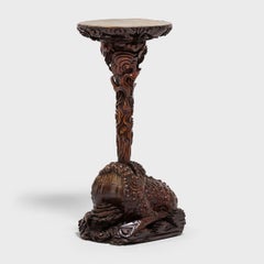 Pair of 19th Century Chinese Mythical Toad Incense Stands