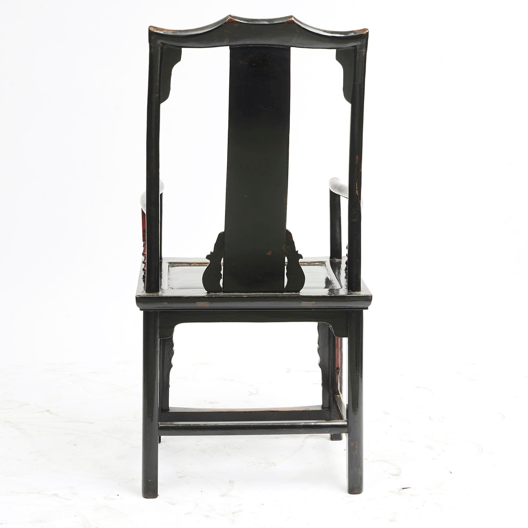 Qing Pair of 19th Century Chinese Official's Hat Chairs For Sale