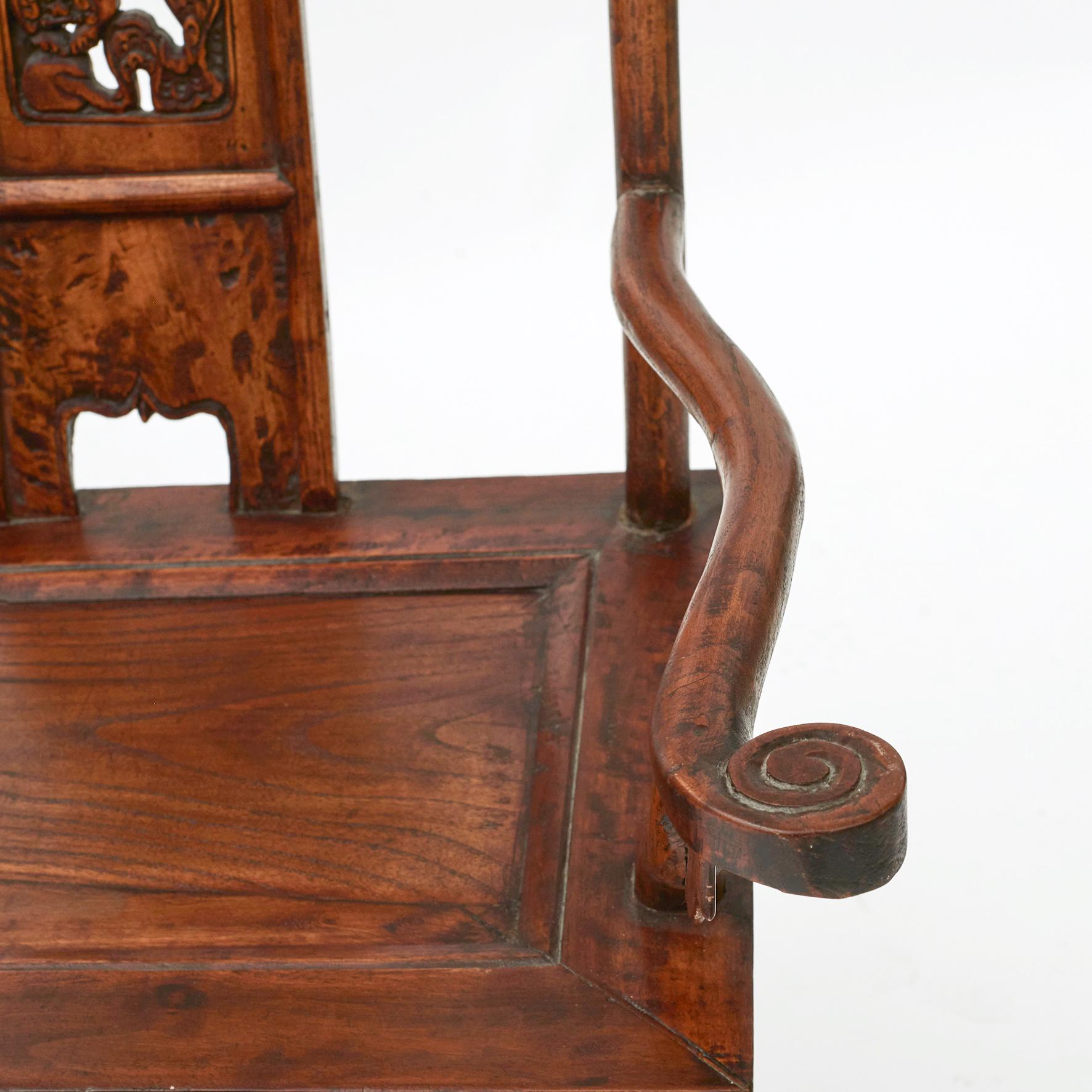 Pair of 19th Century Chinese Official's Hat Chairs 3