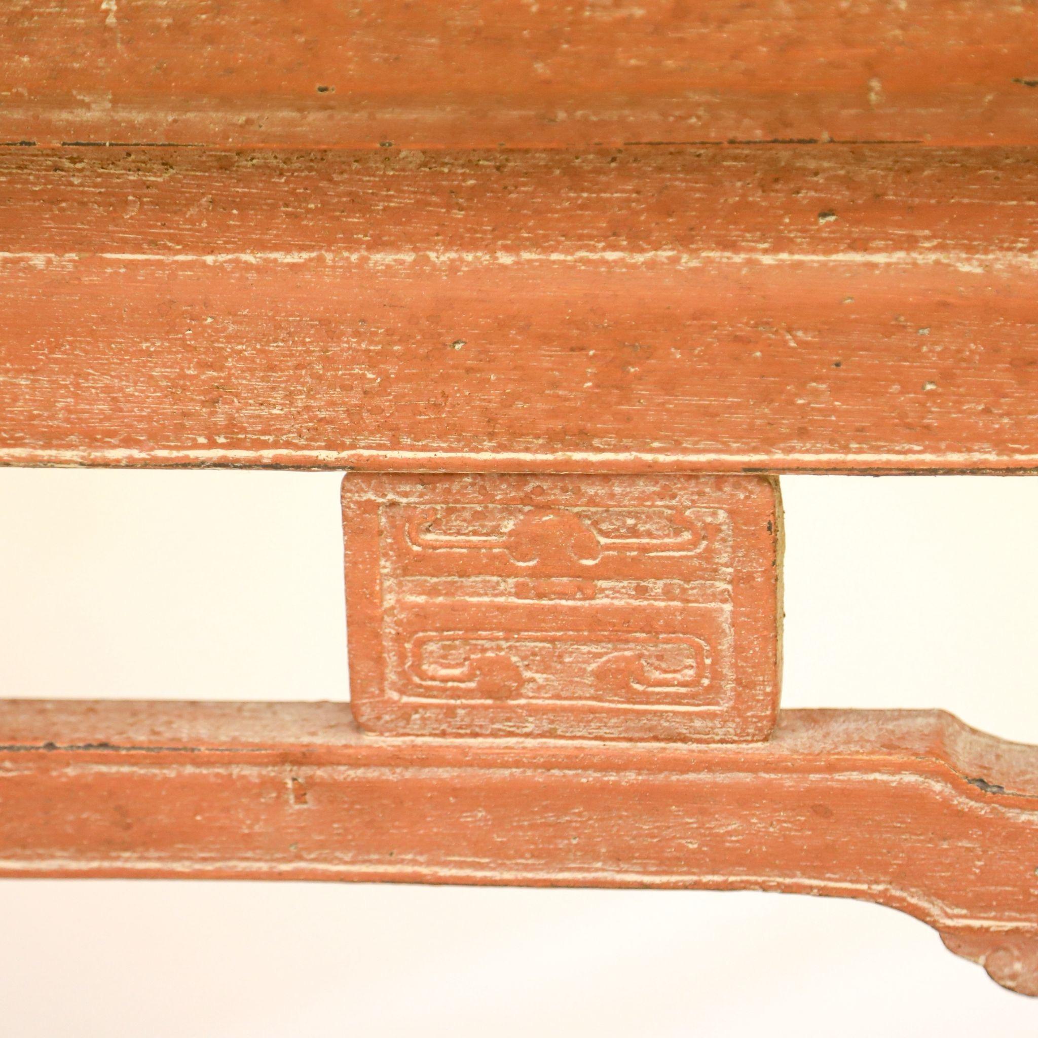 Pair of 19th Century Chinese Painted Console Tables For Sale 5