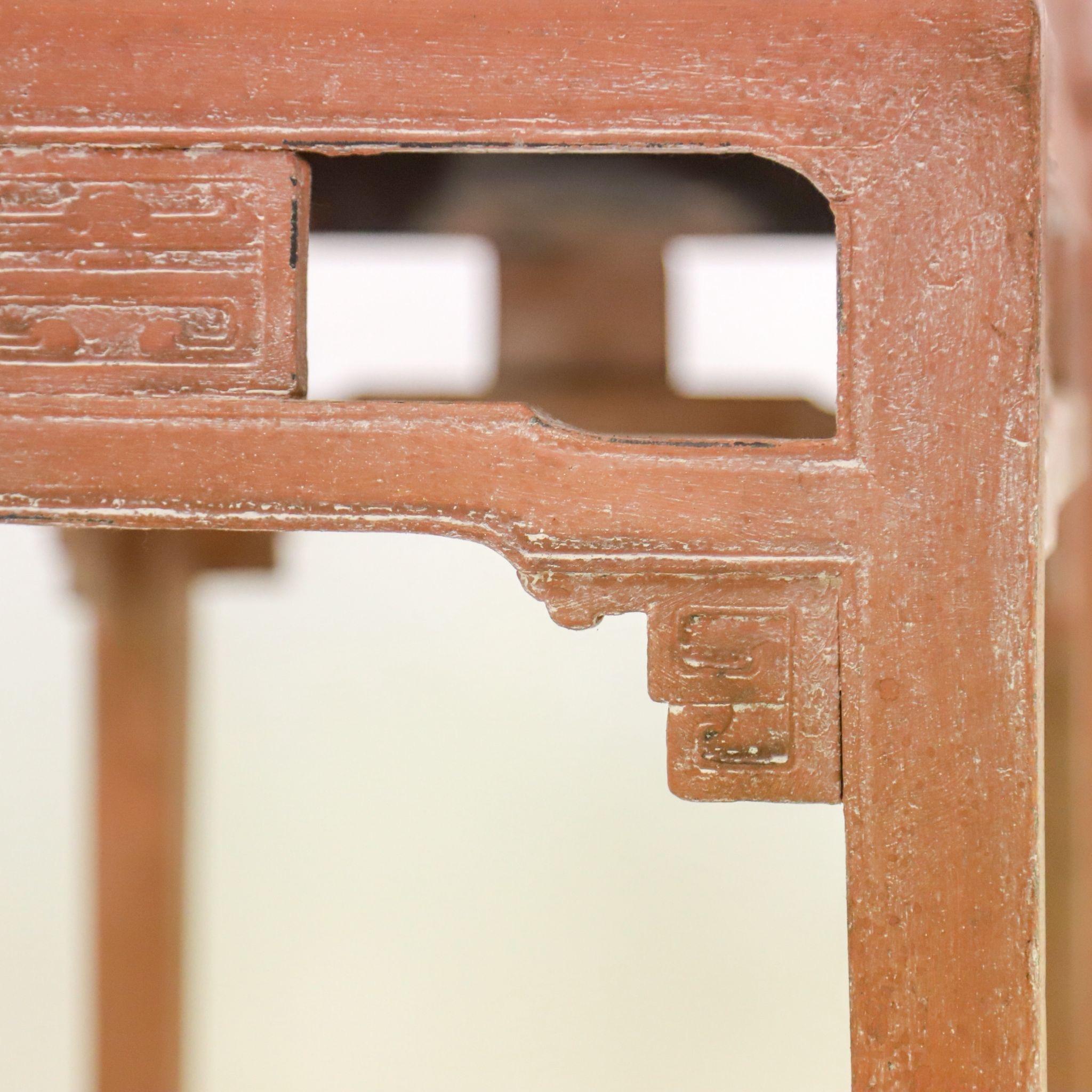 Pair of 19th Century Chinese Painted Console Tables For Sale 6