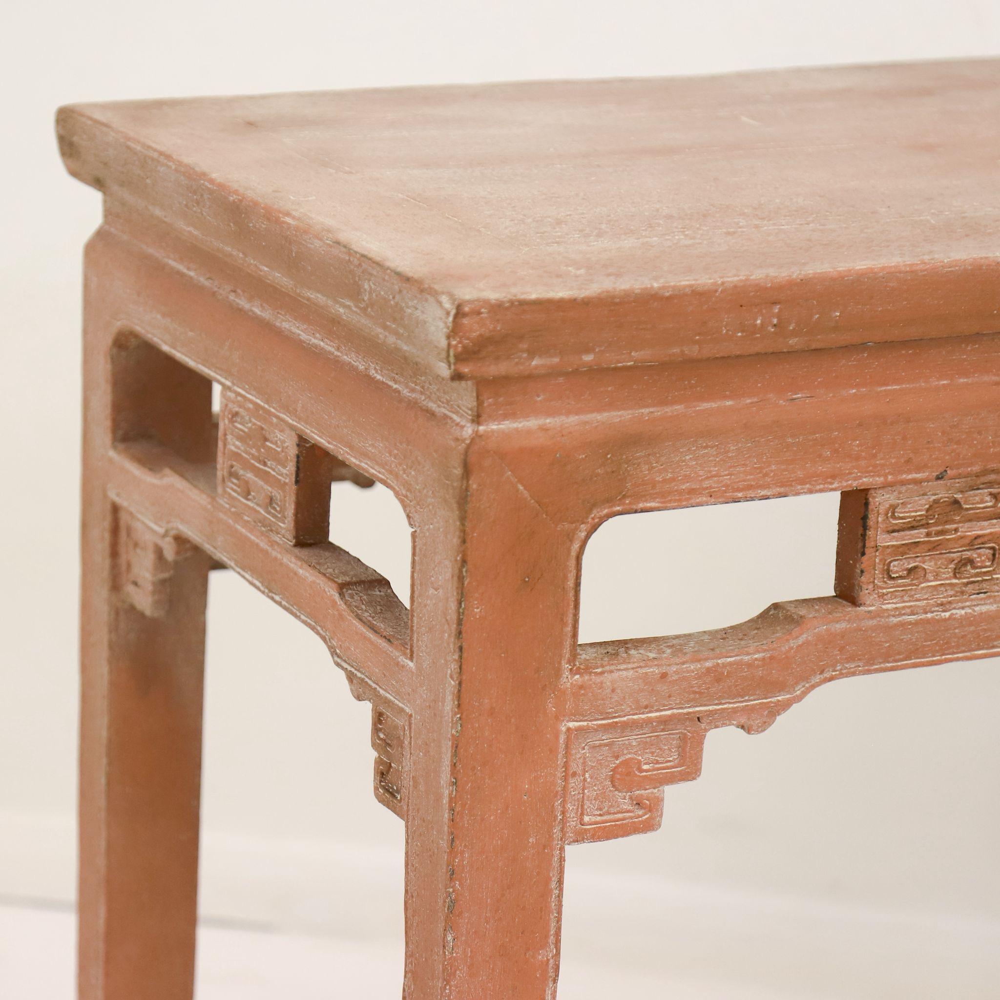 Pair of 19th Century Chinese Painted Console Tables For Sale 1