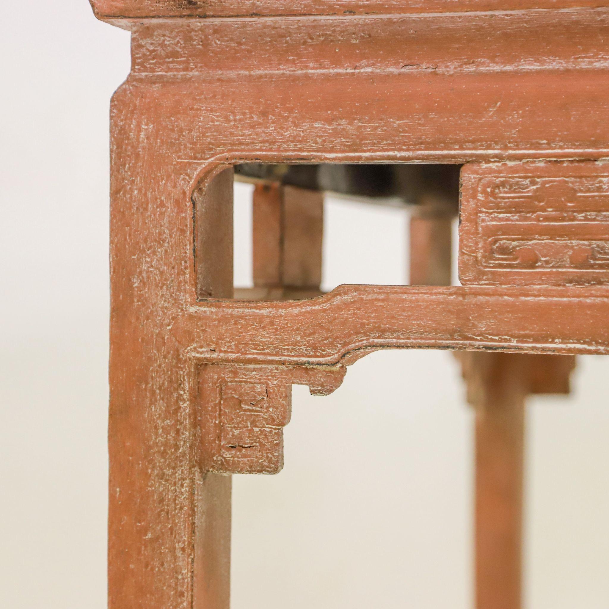 Pair of 19th Century Chinese Painted Console Tables For Sale 2