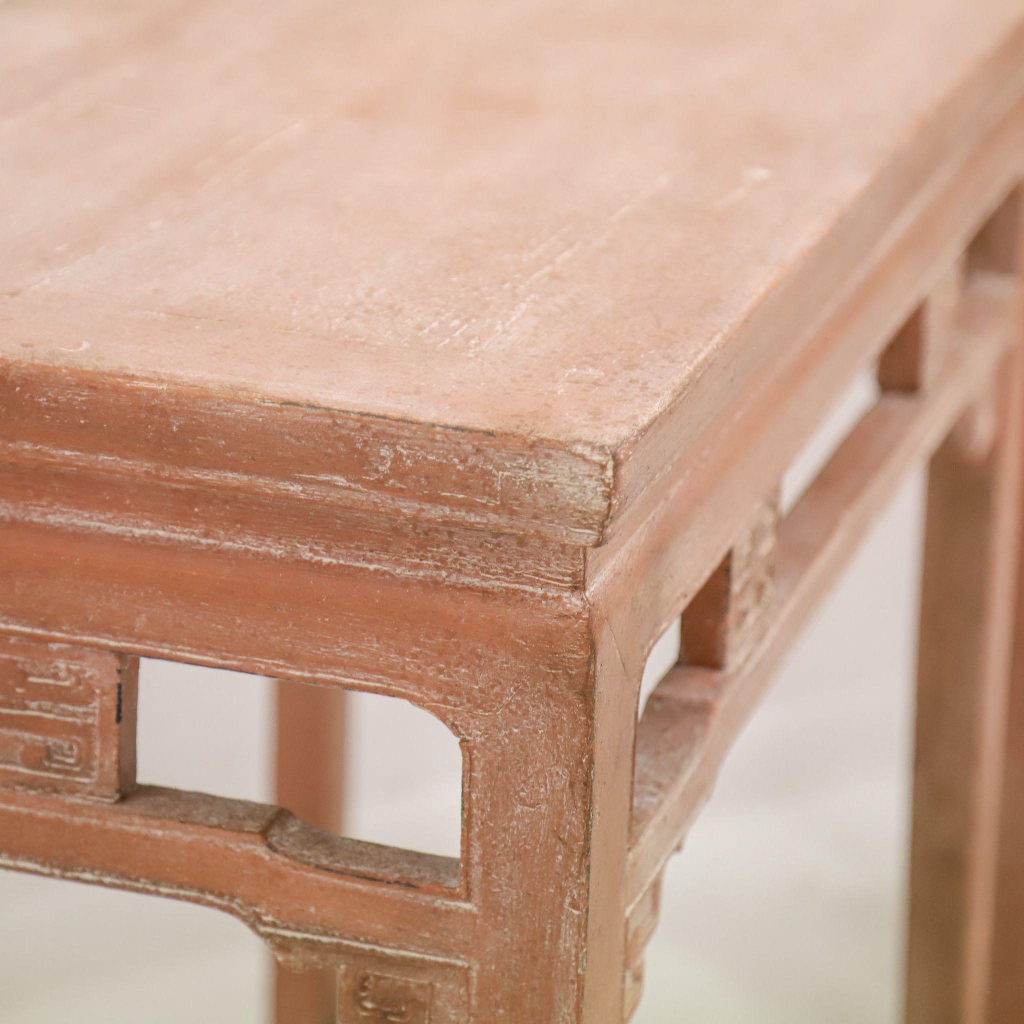 Pair of 19th Century Chinese Painted Console Tables For Sale 3