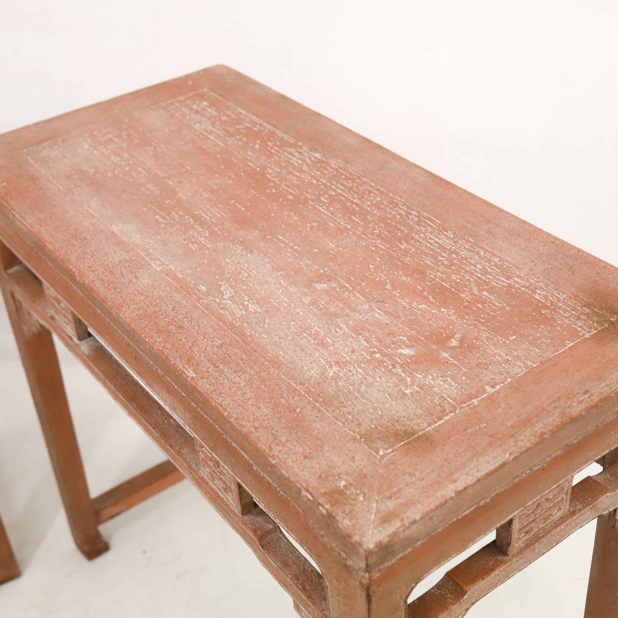 Pair of 19th Century Chinese Painted Console Tables For Sale 4
