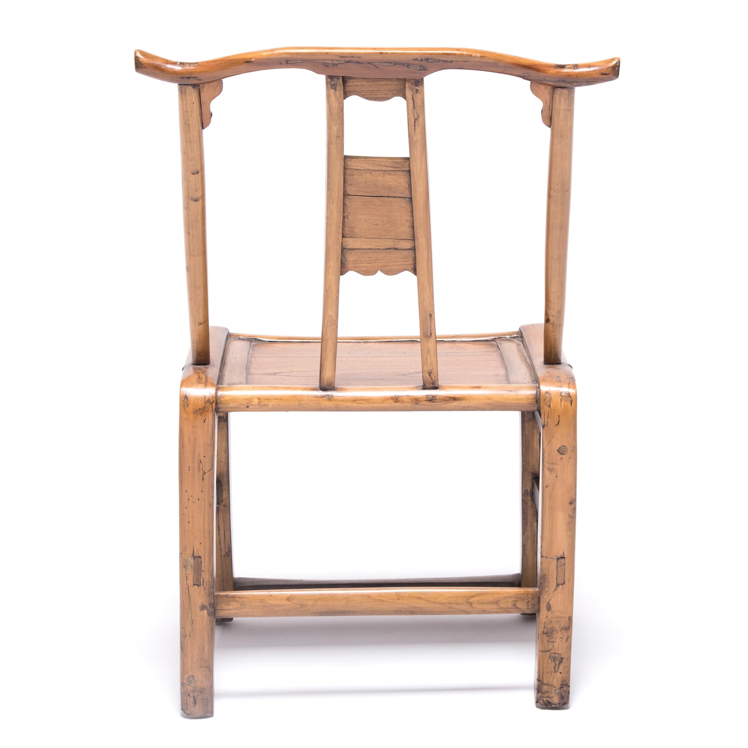 19th Century Pair of Chinese Provincial Bentform Chairs, c. 1850 For Sale