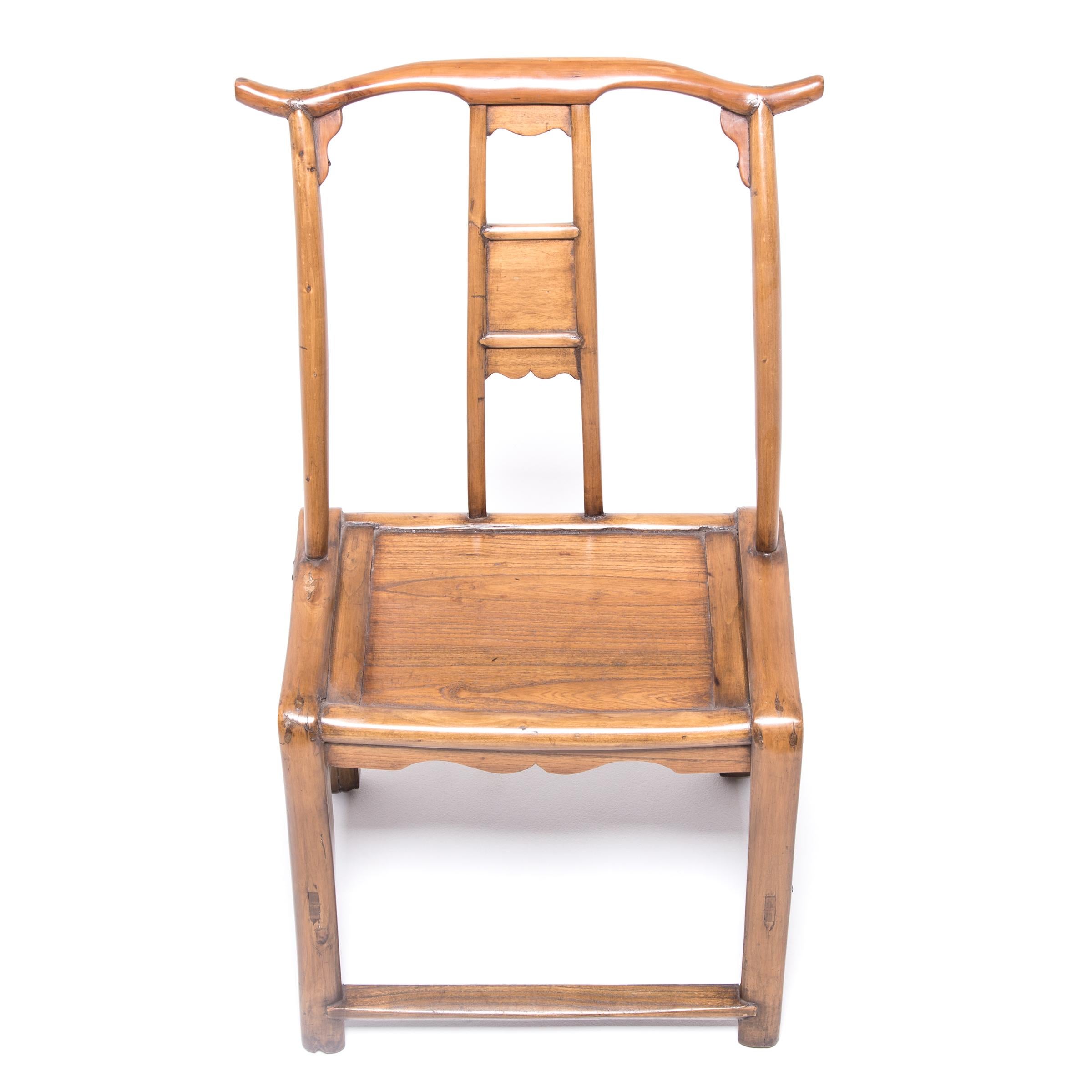 Cypress Pair of Chinese Provincial Bentform Chairs, c. 1850 For Sale