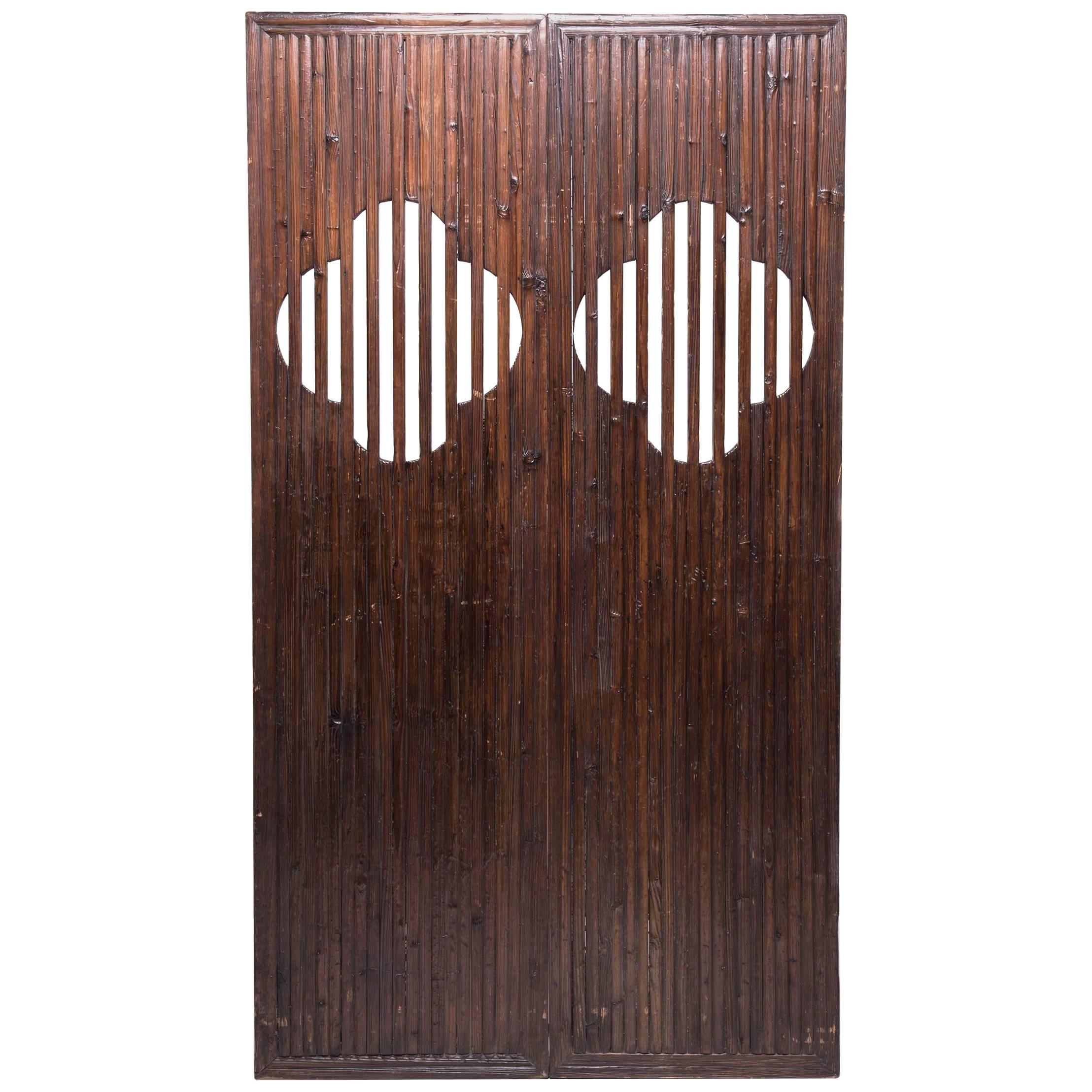 Pair of 19th Century Chinese Quatrefoil Doors