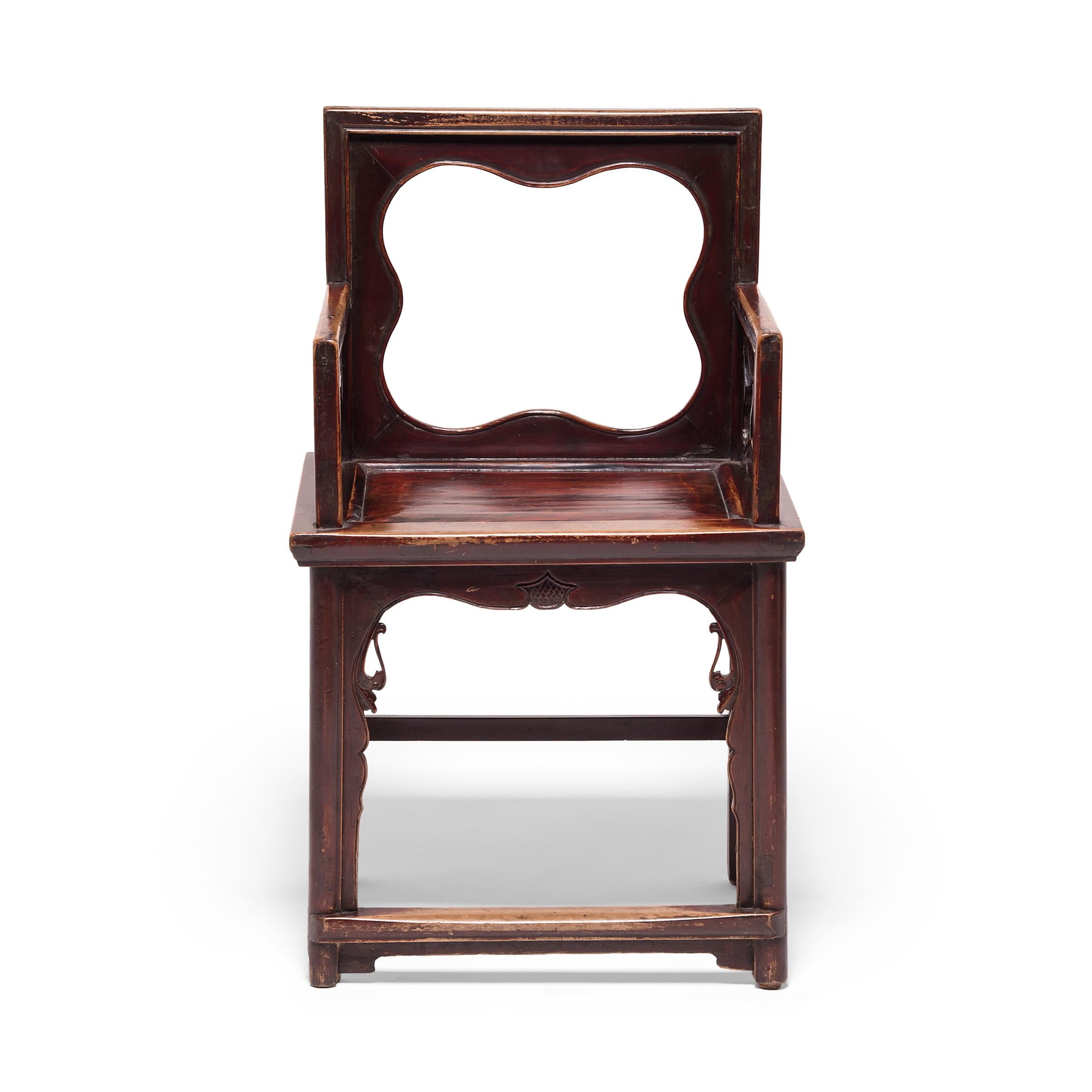 For many years, rose chairs were thought to have been exclusively used by women due to their floral name. However, they were a universal form of seating, typically used for writing due to their low back and small frame. This pair of 19th-century