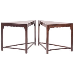Pair of 19th Century Chinese Rosewood Triangular Side Tables