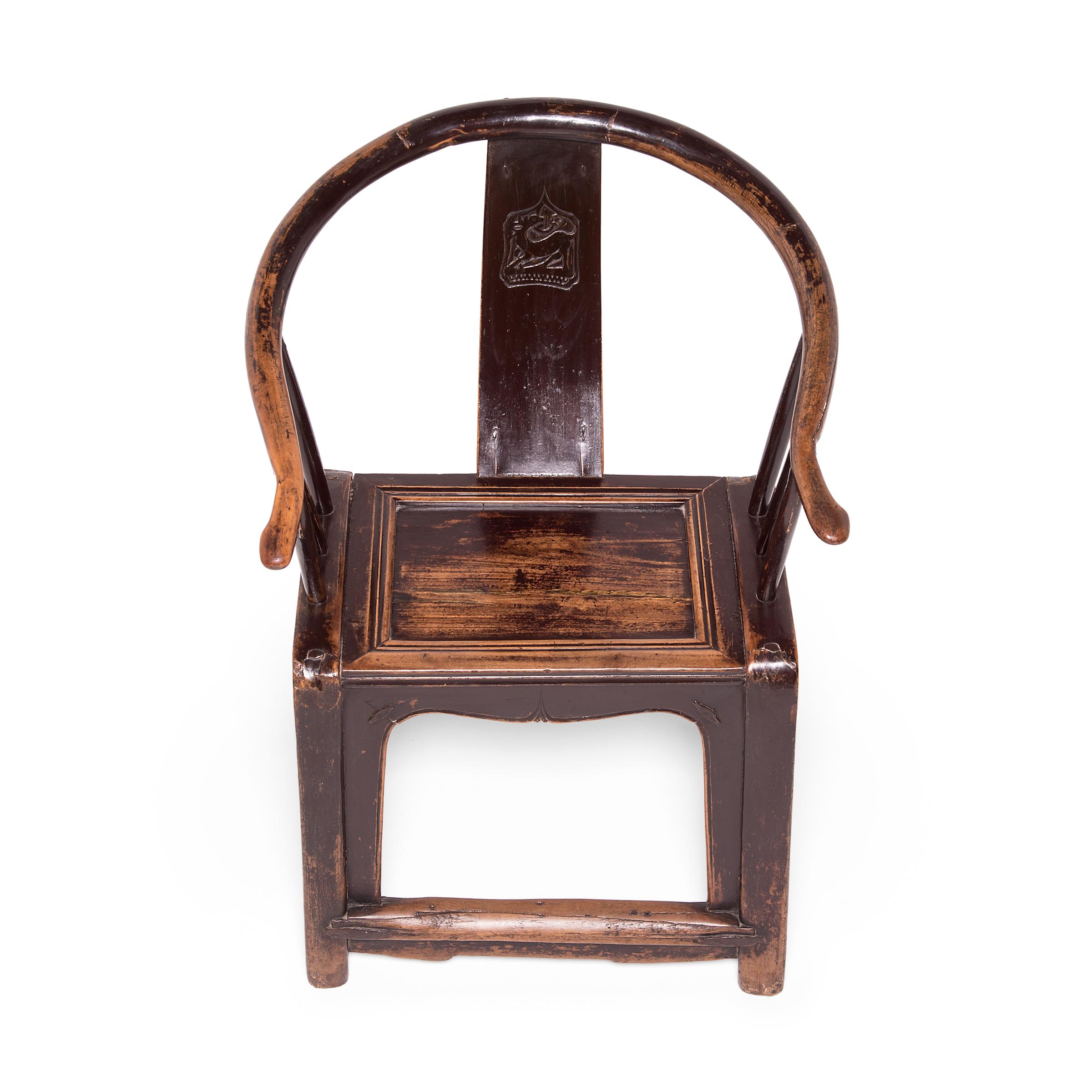 Pair of 19th Century Chinese Roundback Chairs 7