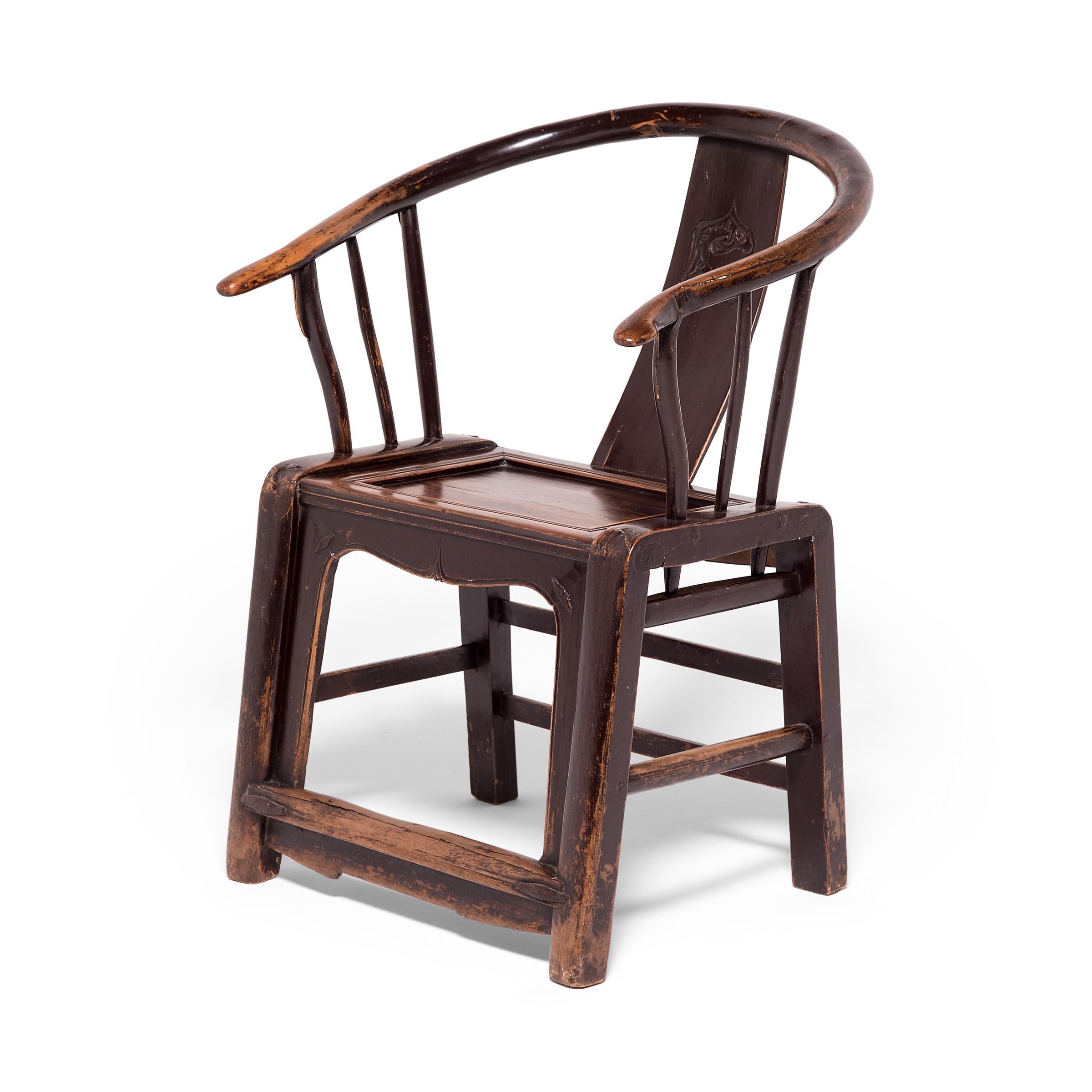 Pair of 19th Century Chinese Roundback Chairs 4