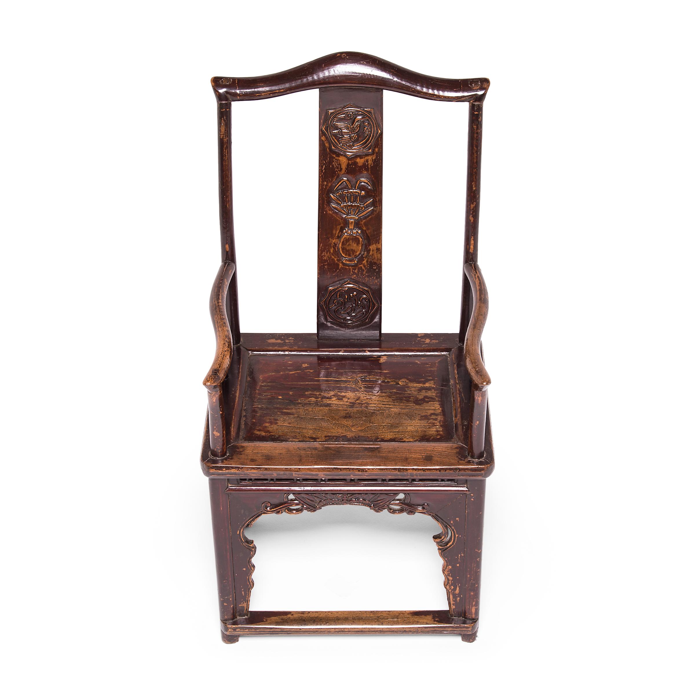 Pair of Chinese Southern Administrator's Chairs, c. 1850 In Good Condition For Sale In Chicago, IL