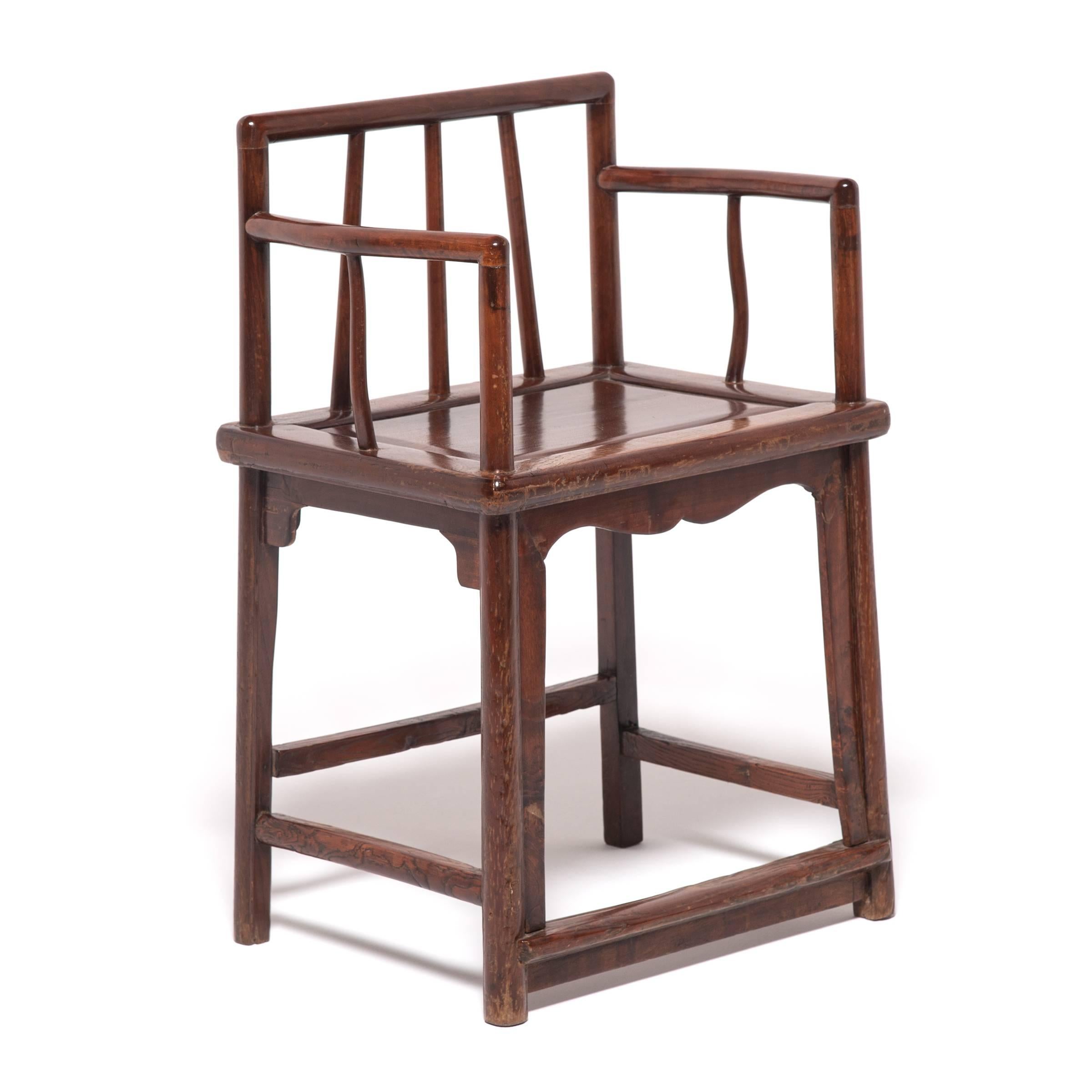 Paire de fauteuils chinois à dossier fuseau, vers 1850 en vente 3