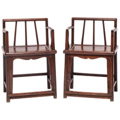 Pair of Chinese Spindleback Armchairs, c. 1850