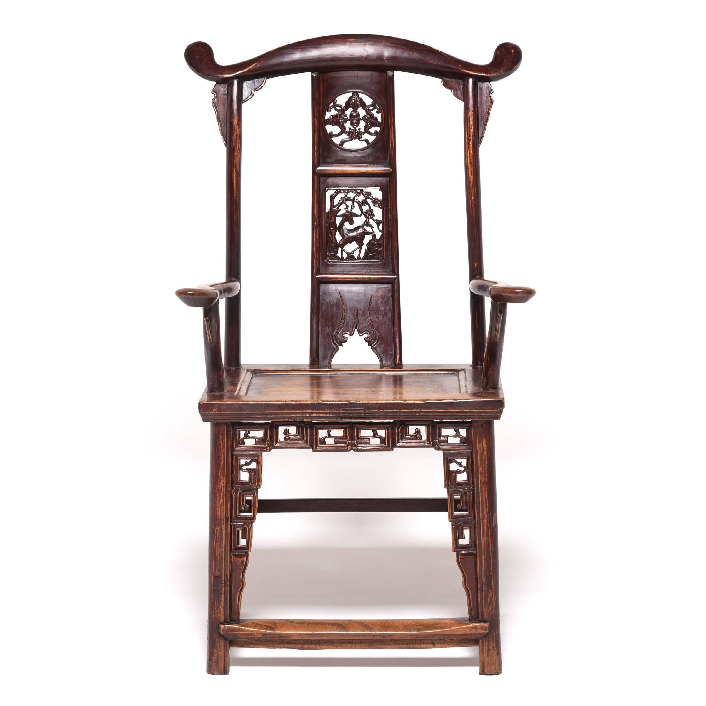 These distinctive 19th century tall back chairs were constructed with 