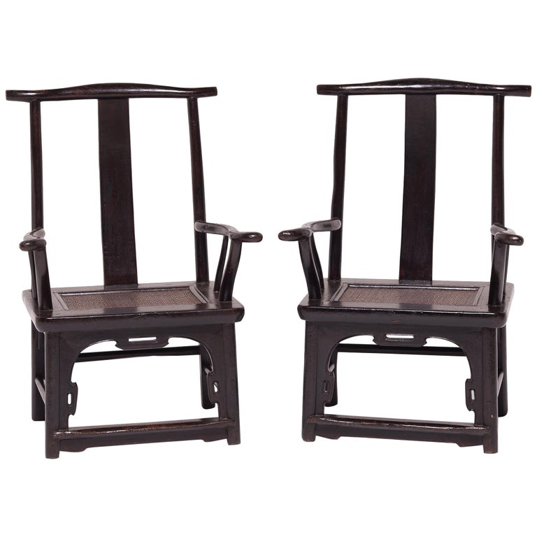 Pair of 19th Century Chinese Tall Back Porch Chairs For Sale