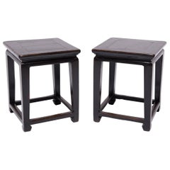 Pair of 19th Century Chinese Tapered Leg Occasional Tables