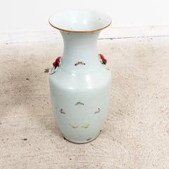 Pair of 19th Century Chinese White Vases with People and Landscapes