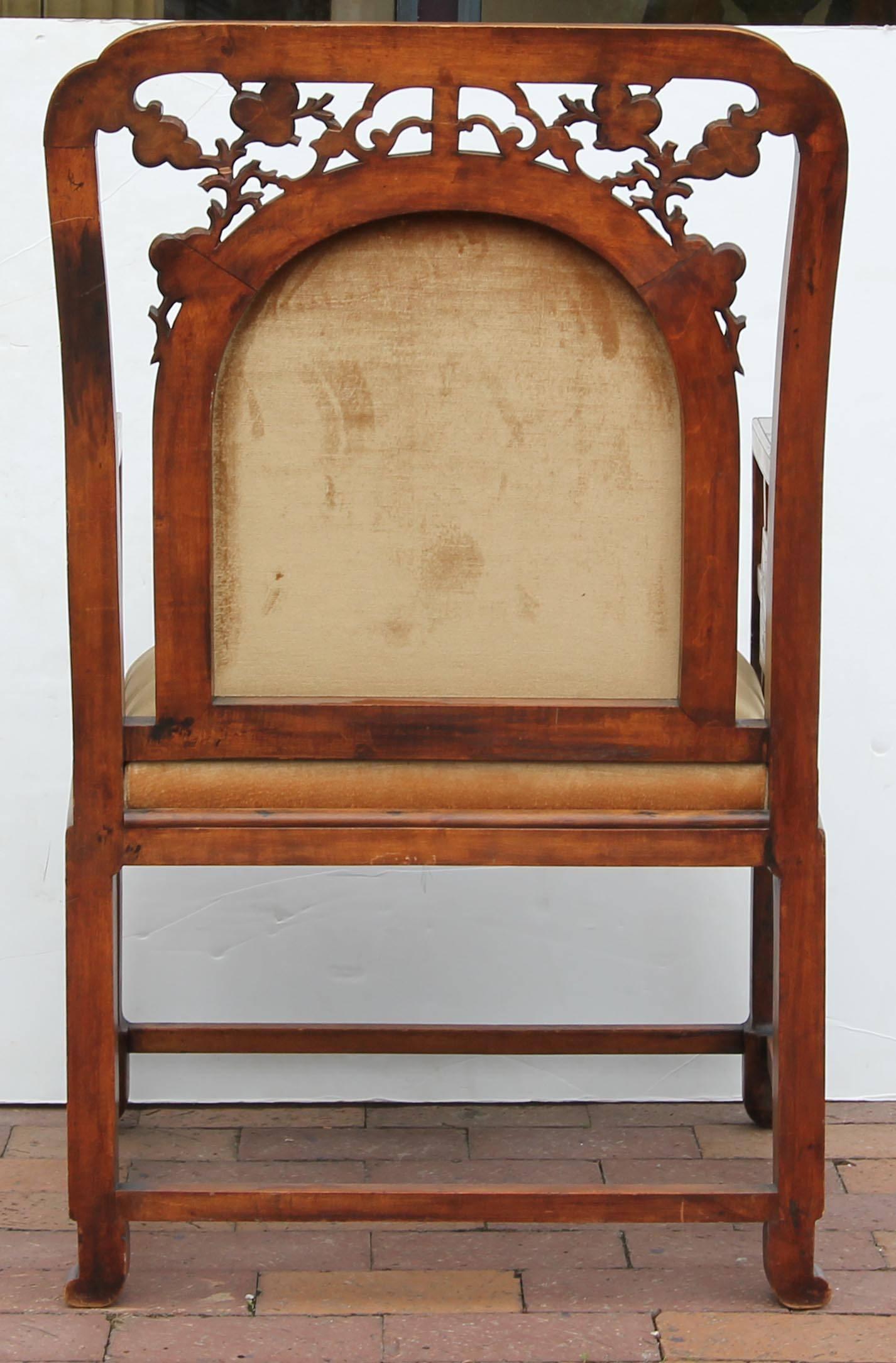Carved Pair of 19th Century Chinoiserie Chairs by Gabriel Viardot