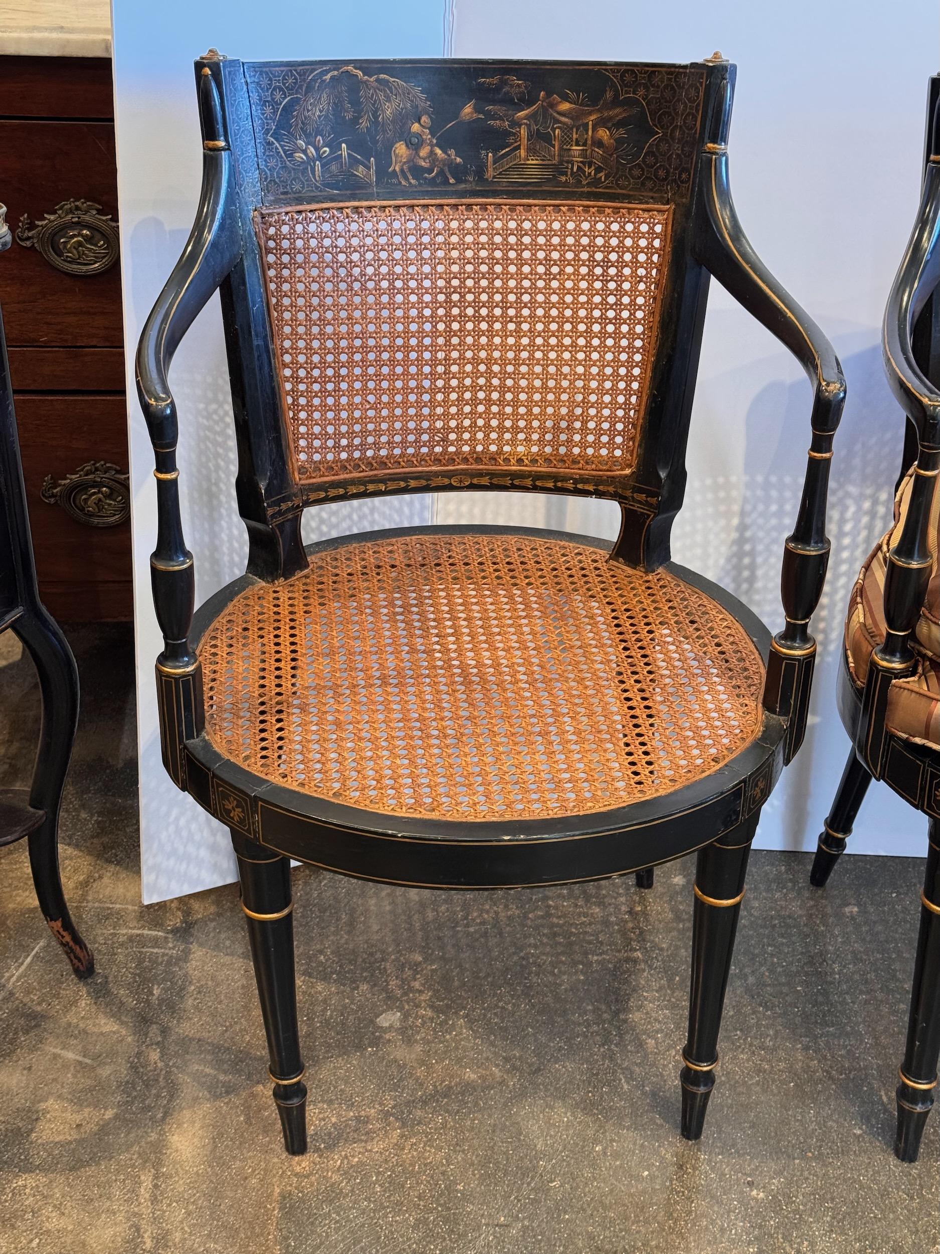 XIXe siècle Paire de chaises Chinoiserie du 19ème siècle en vente