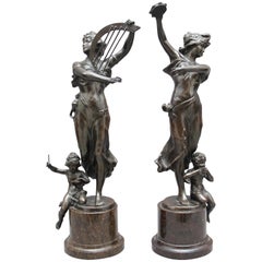 Pair of 19th Century Classical Bronze Figures