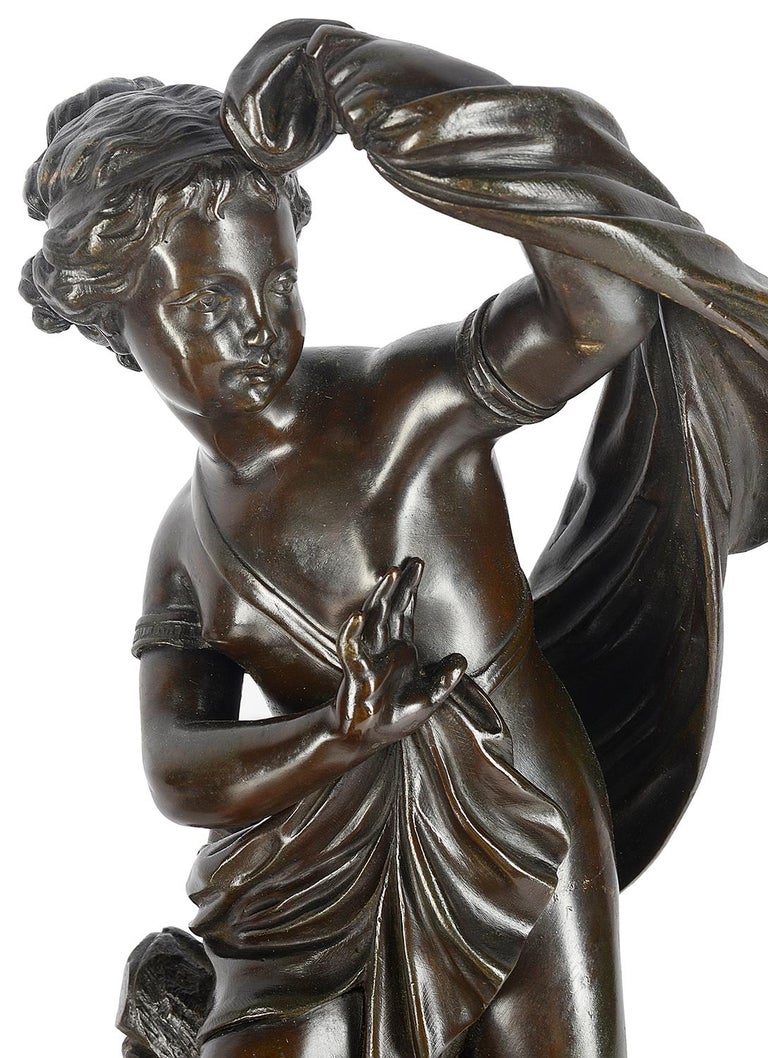 Pair of 19th Century Classical Bronze Statues In Good Condition For Sale In Brighton, Sussex