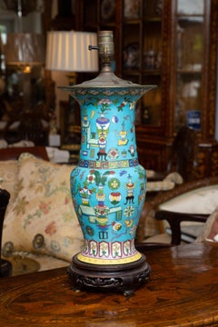 Pair of 19th Century Cloisonné Lamps