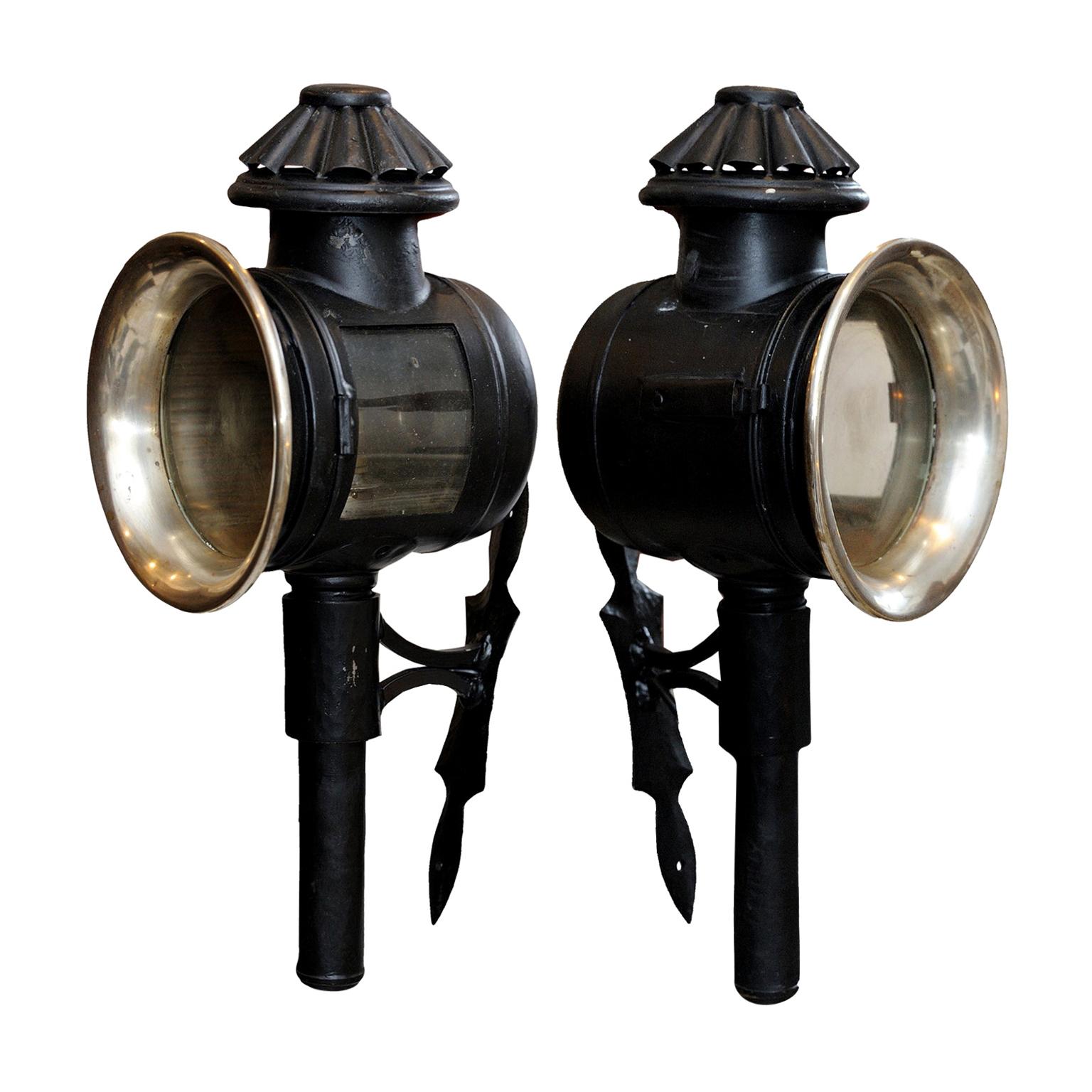 Pair of 19th Century Coach Lamps, circa 1860 For Sale
