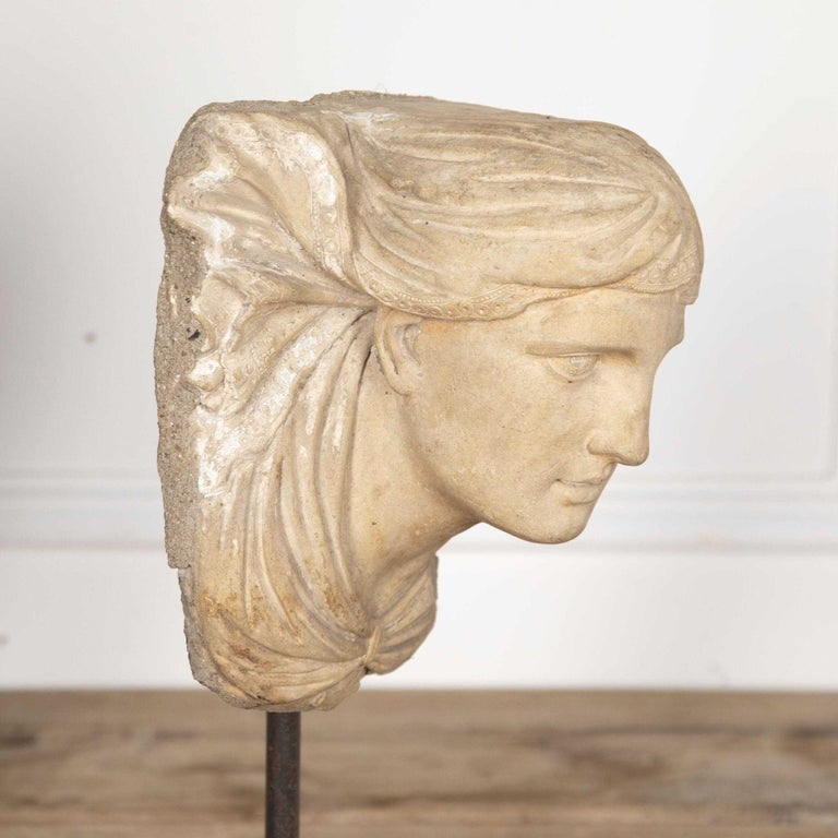 Pair of 19th Century Coade Stone Label Stops For Sale at 1stDibs
