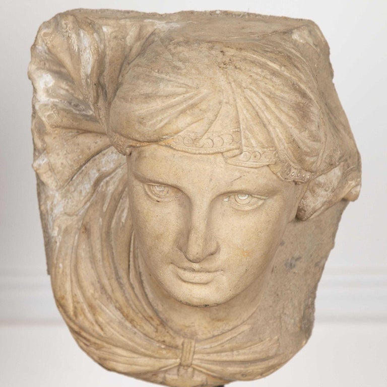 Pair of 19th Century Coade Stone Label Stops For Sale at 1stDibs