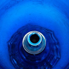 Pair of 19th Century Cobalt Blue Glasses on Silver Base Hurricanes