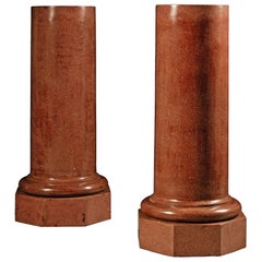 Coppia di colonne in porfido simulato di Scaglioli del XIX secolo