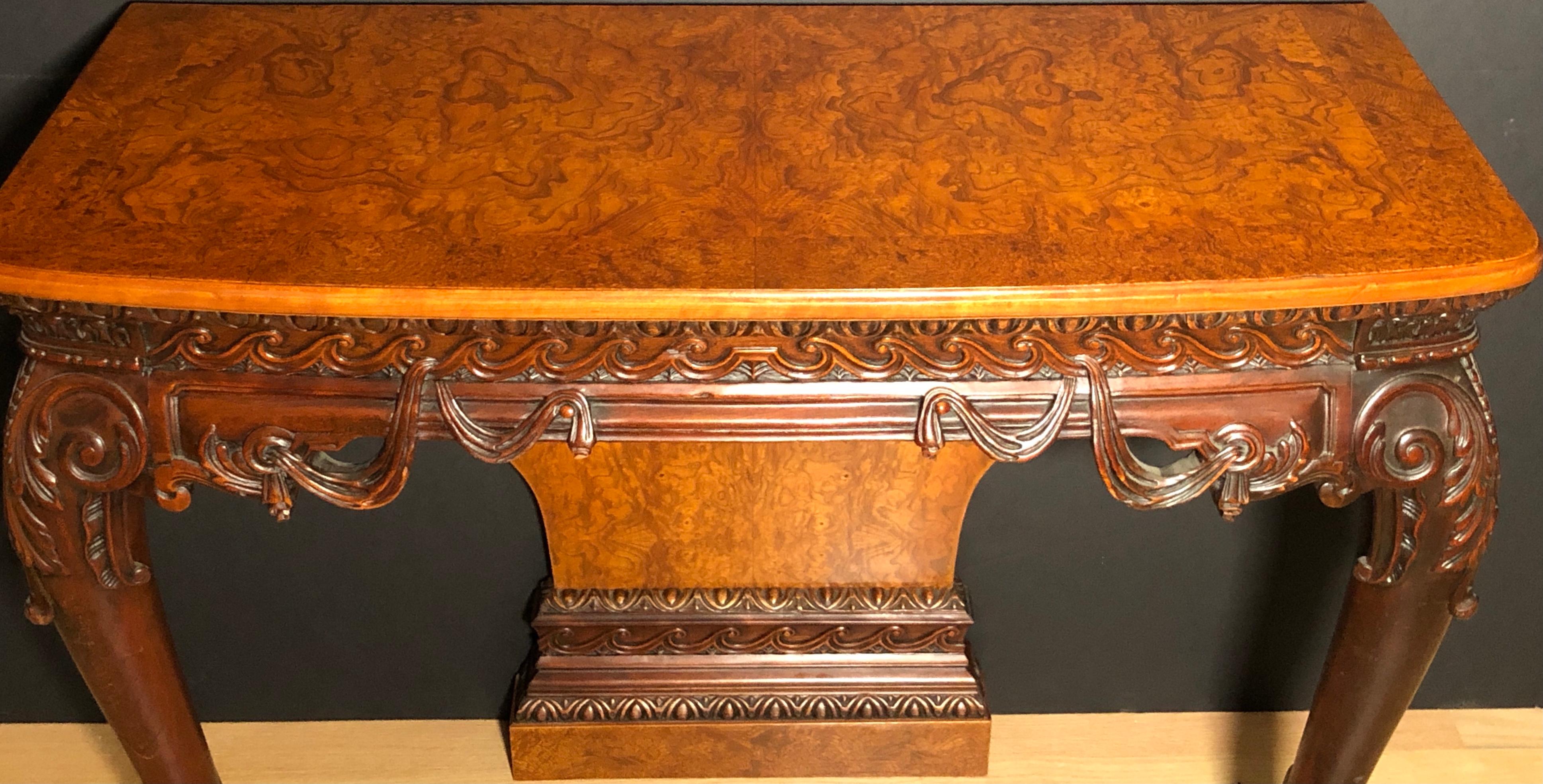 Carved Pair of 19th Century George II Console Tables For Sale