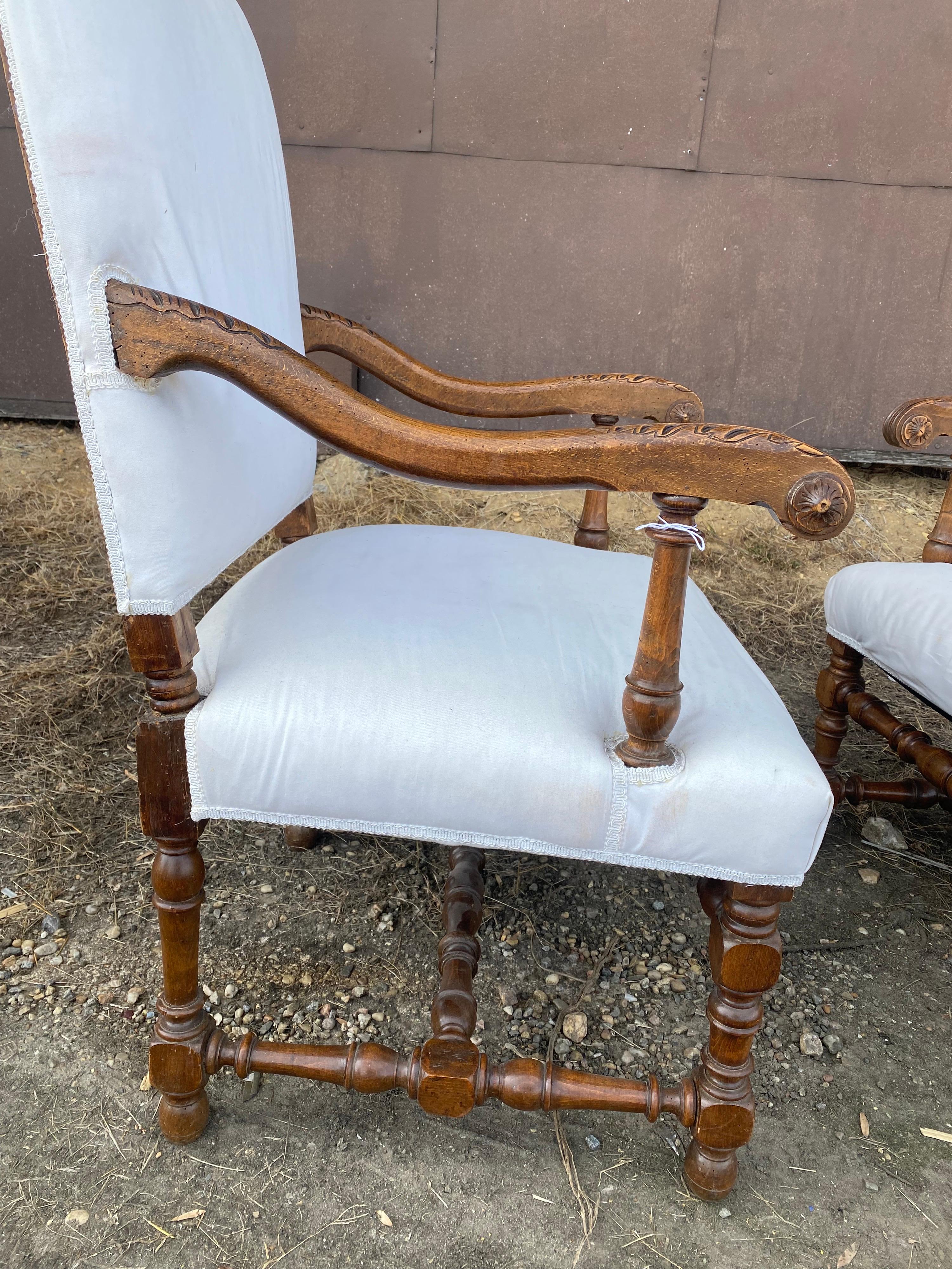 Pair of 19th Century Continental Arm Chairs For Sale 1