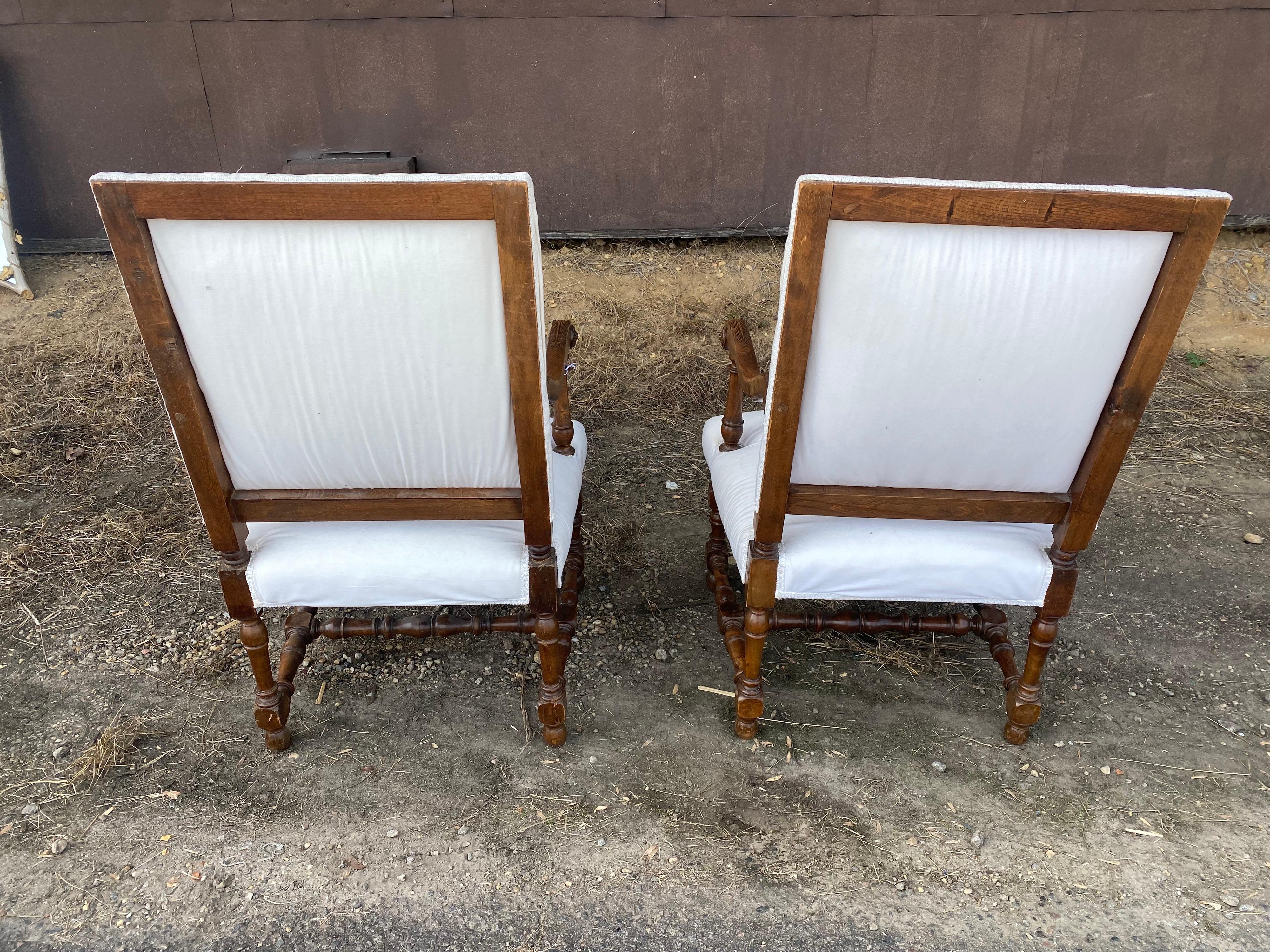 Pair of 19th Century Continental Arm Chairs For Sale 2