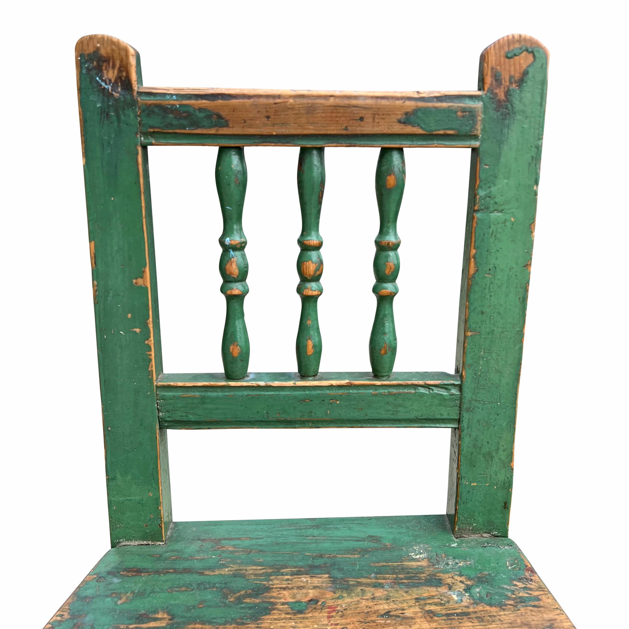 Pine Pair of 19th Century Continental Farm Chairs