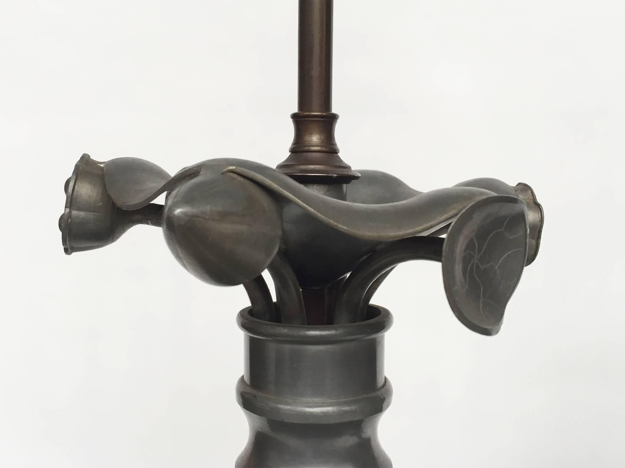 Pair of 19th Century Converted Pewter Vase Lamps in the Style of James Mont 4