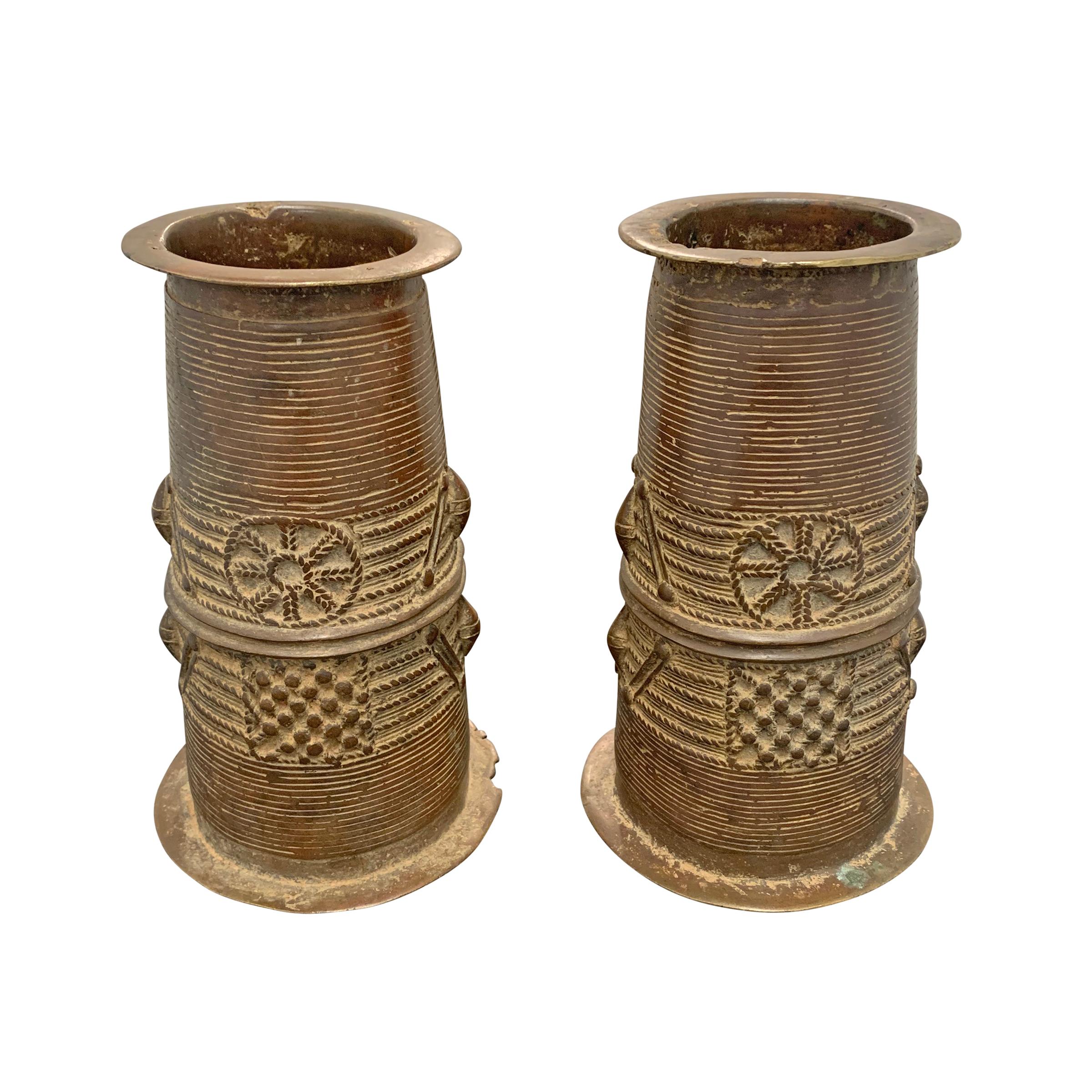 Tribal Pair of 19th Century Copper Currency Cuffs