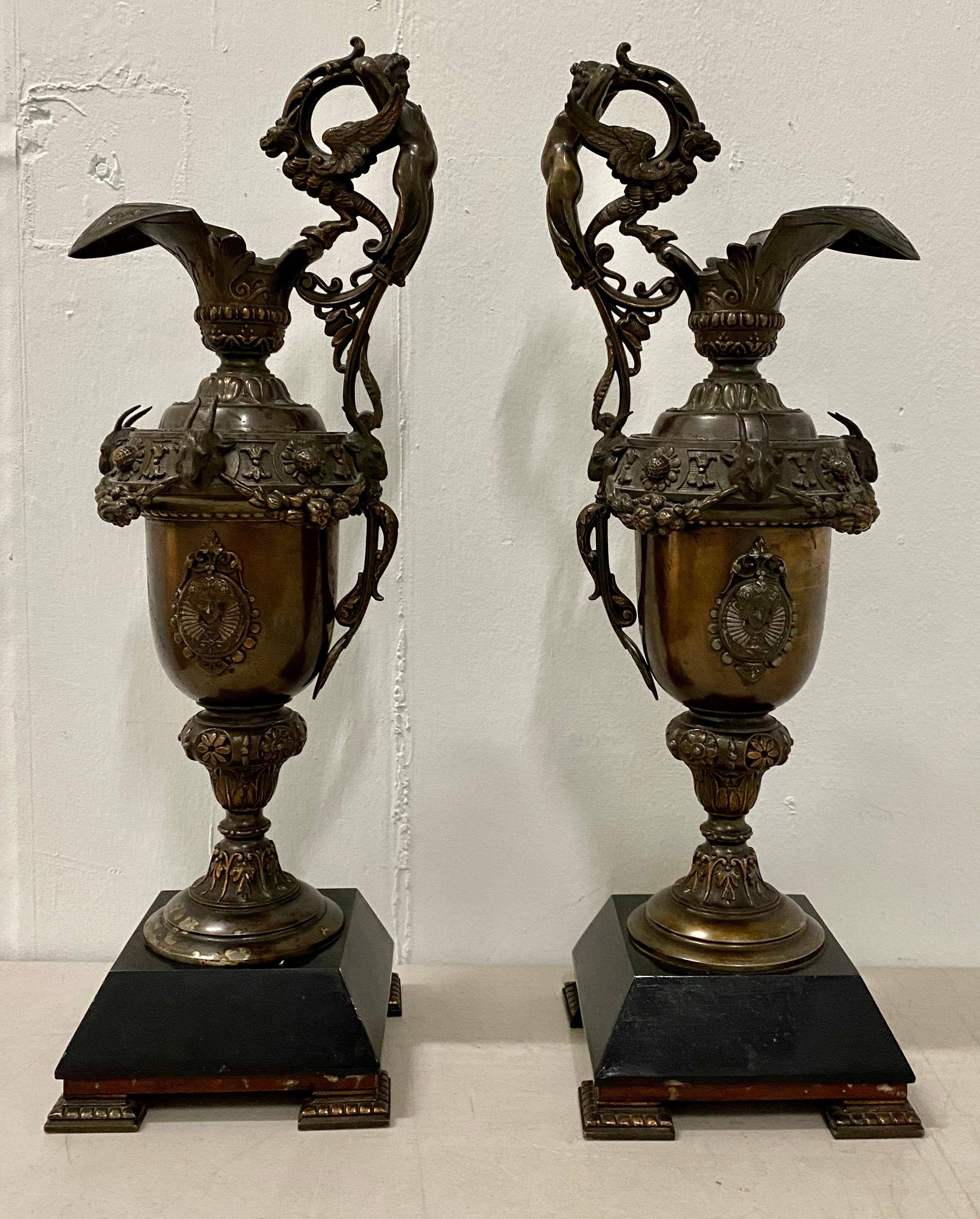 Pair of 19th century copper plate spelter ewers

Dimensions 6.25