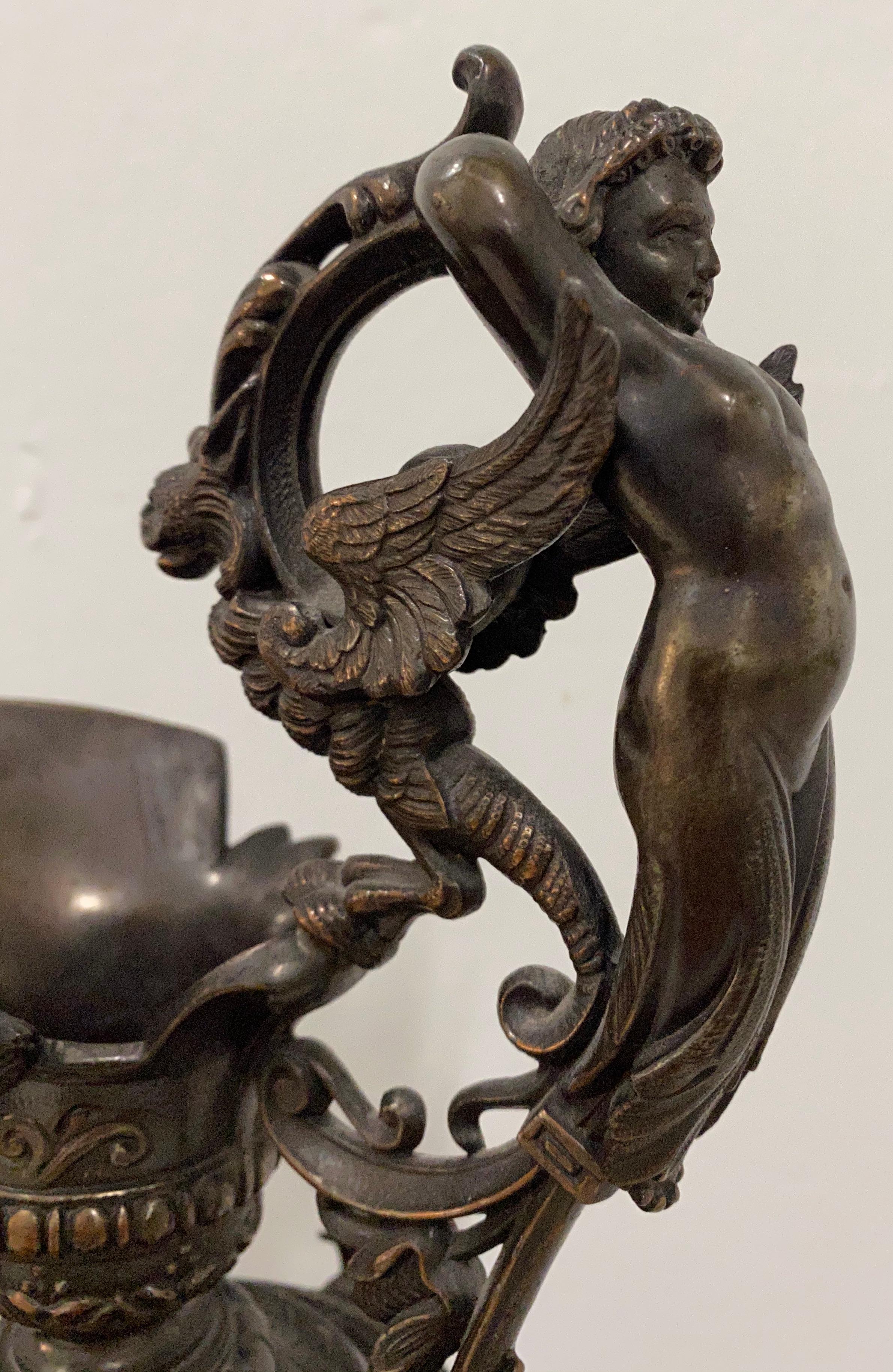 Pair of 19th Century Copper Plate Spelter Ewers For Sale 4