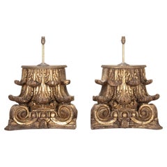 Pair of 19th Century Corinthian Table Lamps