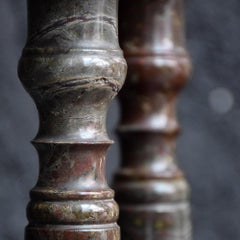 Pair of 19th Century Cornish Serpentine Candlesticks