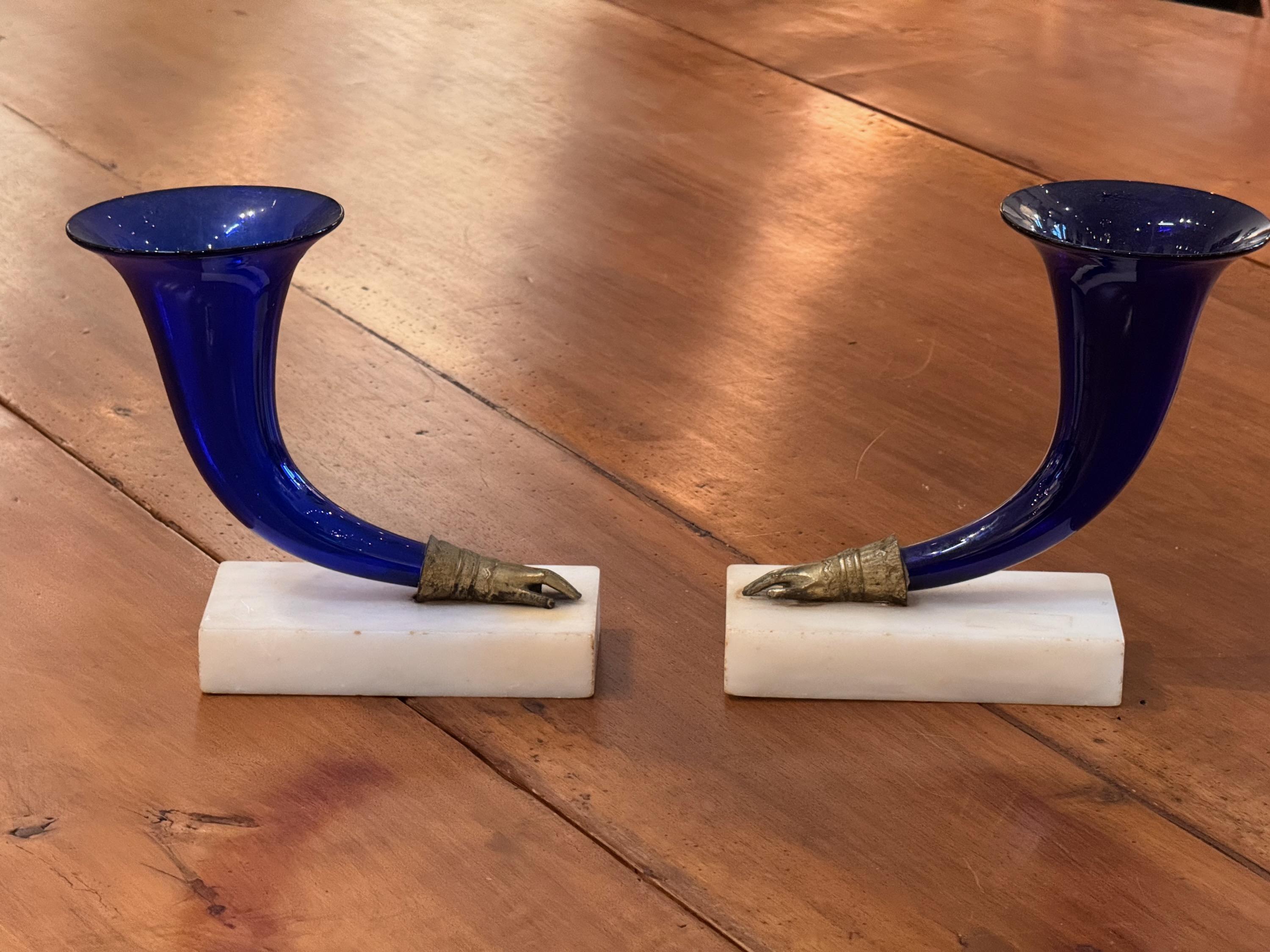 French Pair of 19th Century Cornucopia Vases